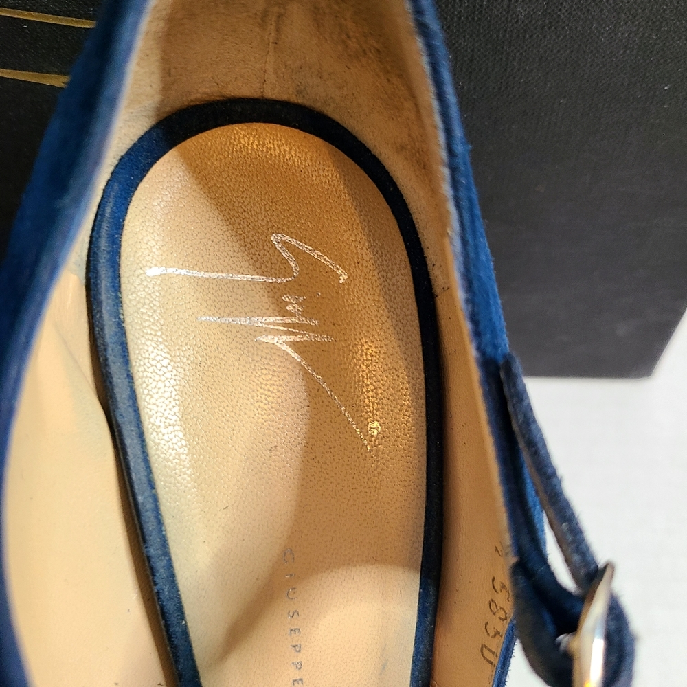 Giuseppe Zanotti Blue Suede Heels - Picture 14 of 15